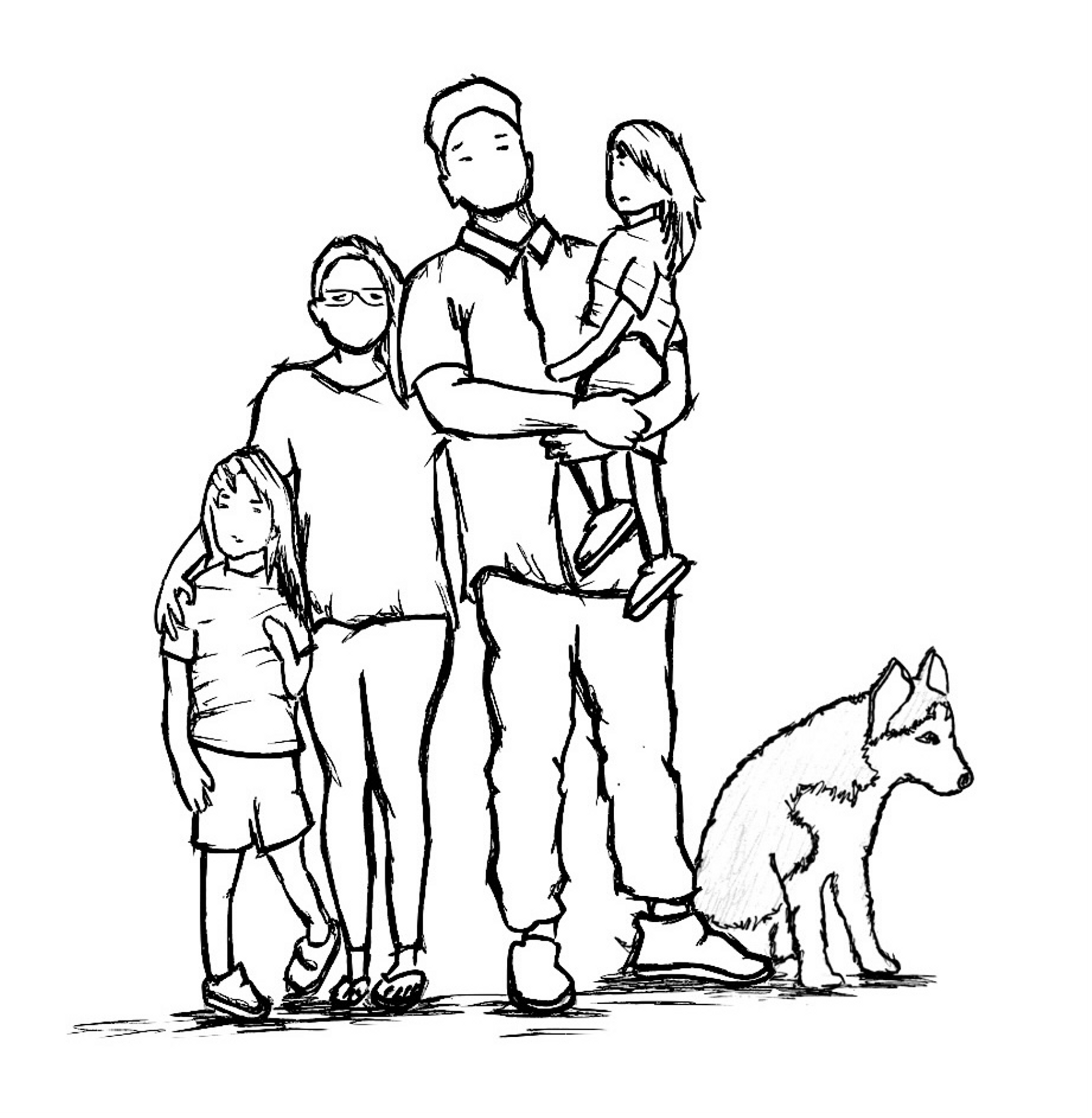 A sketched outline of our family