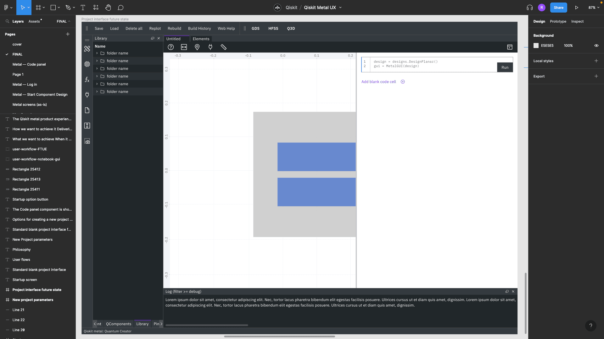 Improved workflow w/ design plane and code editor split view